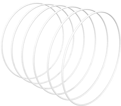 Worown 6 Stück 20cm Metallringe zum Basteln, Weiße Metallring, Deko Ringe zum aufhängen für die Herstellung von Hochzeitskranzdekor und Wandbehang