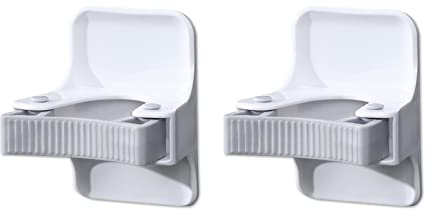 Broom Mop Holder, Self Adhesive Broom Holder Wall Mount Super Anti-Slip, Multi-Use Gripper, Durable Mop Grippers for Home, Bathroom, Kitchen, Garden, Garage(2 PCS White)