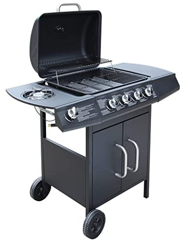 INLIFE Gasgrill 4+1 Brenner Schwarz
