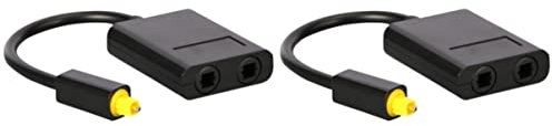 MILISTEN Splitter Audio Ottico Da 2 Pezzi Adattatore Audio Digitale Da 1 A 2 Uscite Distribuzione Del Segnale Nero Facile Da Usare