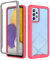 XINNI Funda para Samsung Galaxy A52S(A52 4G 5G) Antichoques 360 Grados con Protector de Pantalla Integrado Robusto Doble Cara Bumper Transparente Case Completa Carcasa, Rosa
