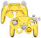 eXtremeRate Carcasa para Nintendo Gamecube Mando, Cubierta Frontal y Placa Posterior, Agarre con Botones, Accesorios de Repuesto - No Incluye Controlador, Dorado Cromo