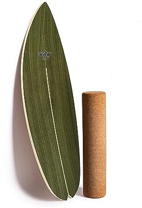 WAHU Balance Board - einzigartiges Board inkl. Halbkugel und Rocker Shape - Surf - Gleichgewichtstraining für Kinder und Erwachsene - Balance Board 100% Echtholz
