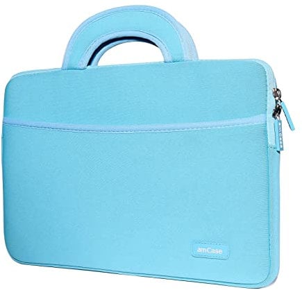 amCase for Chromebook Case-11.6 to 12 inch Neoprene Travel Sleeve with Handle-Turquoise