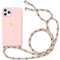 Yoedge Handykette Handyhülle für Samsung Galaxy A40 Hülle mit Band 5,9, Gold Love Herz Muster Design Aesthetic Schutzhülle Kordel zum Umhängen Liebesherz Stoßfest Cover für Samsung A40 Case, Rosa