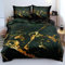 Luowei Bettwäsche 135x200cm Grün Gold Marmor BettwäSche Set 3D Drucken Mikrofaser Bettbezug für Jungen Mädchen Jugendliche mit 1 Kissenbezug 80x80cm und Reißverschluss