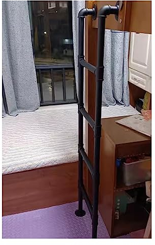 Nur Etagenbettleiter Dormitory Loft Etagenbett Leiter, Schwarz Metall Twin Betten Leitern für Cabin Appartment Travel Trailer, Camper Einhänge-Kletterleiter (Size : 150cm(59in))
