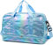 ZIOSINM Borsone da Viaggio Donna con Scomparto per Scarpe, 40L Borsone Palestra Donna Impermeabile Elegante con Scomparto Umido, Borsa da Viaggio, Borsa Parto Ospedale Mamma (Azzurro)