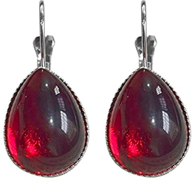 Gotische blutrote Ohrringe für Damen und Mädchen, modisch, geheimnisvolle Hexe, Schmuck, Accessoires, Geschenk, rote Tropfen, Kristall, magische Ohrringe