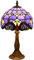FUMAT Tiffany Tischlampe, Kleine Retro Lampe, Deko Tischleuchte Nachttischlampe, Handcraft Bunte Glas Lampenschirm, für Schlafzimmer Wohnzimmer Büro
