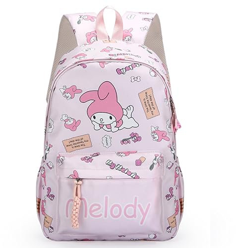 Roffatide Anime All Over Print Casual Rucksack Laptop Rucksack Reise Wandern Rucksack Reißverschluss Rucksack Pink