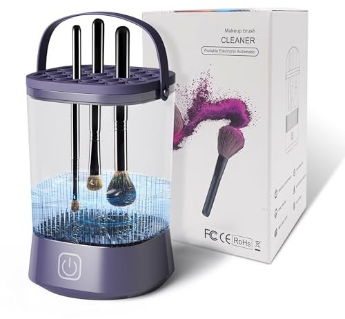 Machine électrique de nettoyage de pinceaux de maquillage, rotatif automatique, nettoyeur de pinceaux cosmétiques portable, outil de nettoyage pour toutes les tailles de pinceaux de maquillage