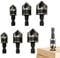 6PCS Countersink Drill Bit Set for Wood - 90° Titanium Coated Counter Sink Bits with 1/4 Hex Shank (12mm/16mm/19mm) - Chamfering Tools for Soft Metals, PVC & DIY Woodworking Projects