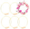 Pilikoll 20cm Gold Blumenkranz Makramee Ringe mit Holzständer Gold Metallringe zum Basteln Makramee Ringe Metall Deko Ringe DIY Floral Hoop mit Holzsockel für DIY Handwerk, Makramee (6 Stück)