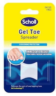 Scholl Gel Big Toe Spreader - Toe Separator Spacer for Overlapping Toes, Immediate Pain Relief from Rubbing and Pressure of Overlapping Toes, Toe Protectors, Straighteners for Bent Toes