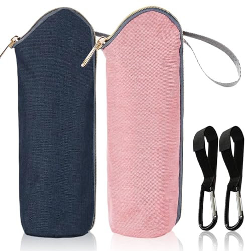 Gsrhzd Porta Biberon Termico, 2 Pezzi Borsa Isolante per Biberon, Borsa Isotermica per Biberon con 2 Ganci, Borsa Termica per Bottiglie, per Conservare Biberon, Bottiglie dAcqua e Bevande