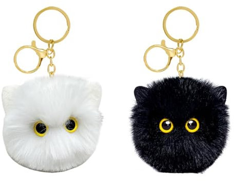Pompons Porte Clé, 2 Pièces Porte Clef Peluche, Artificielle Fourrure De Lapin Porte-clés, Toucher Doux Garanti, Valise Sacs À Dos Accessoires Charme pour Femmes Filles