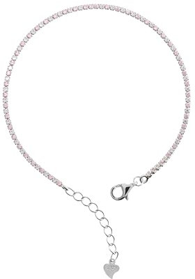 MILOR Bracciale tennis donna regolabile in Argento 925 placcato platino con zirconi bianchi e rosa – Gioielli donna made in Italy – Regalo per Festa della mamma, compleanno, anniversario
