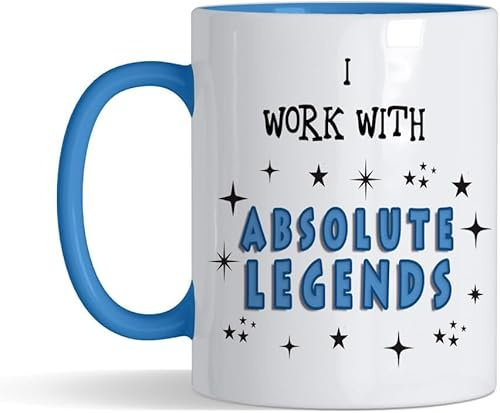Getagift I Work with Absolute Legends Mug – 11 oz Funny Coffee Mug for Coworkers, Boss, Colleague – Office Gift for Work Friends, Retirement, Leaving Job, Appreciation or Farewell Gift (Light Blue)