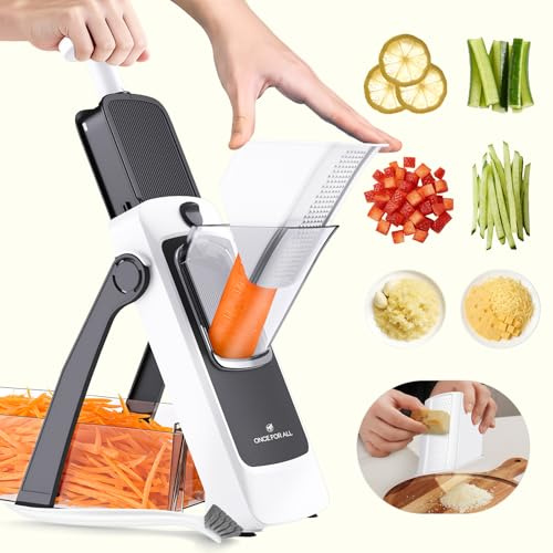 ONCE FOR ALL Mandoline de Cuisine Manuelle Multifonction (3 générations de gris)