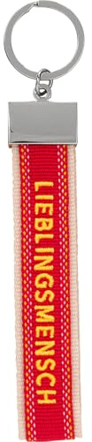 Depesche 0014196.013 Perfect Match - Schlüsselanhänger im bunten Design und der Aufschrift Lieblingsmensch, aus strapazierfähigem Stoff, Schlüsselring mit Botschaft, zum Verschenken