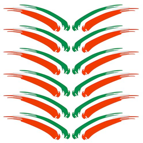 QEDBOJE Stickers Bandiera Italiana, Confezione da 6 pezzi, Resistente a pioggia e sole, Tuning Sport, Scooter Quad Casco Bici, Adesivi per Esterni, Auto Tuning, per Moto