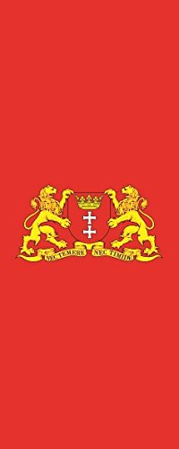 U24 Fahne Flagge Danzig großes Wappen im Hochformat Premiumqualität 150 x 500 cm