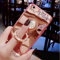 COTDINFOR iPhone 8 Mirror Makeup Coque for Girls Slim Standing Etui Bright Bling Crystal Diamant Glitter Mirror Housse TPU for iPhone 8/7 Ring Mirror Rose Gold.
