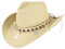 GEMVIE Women's Summer Straw Cowboy Cowgirl Hat Sun Hats Wide Brim Beach Holiday Straw Hat with Shell Band-Beige
