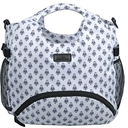 Yoga Pilates KEANU Sporttasche Damen Fitnesstasche Nassfach Mattenhalter Fitness Sport Shopper Tasche (New White Paisley)