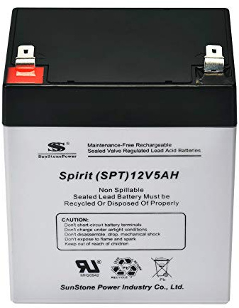 Sunstone AGM Batterie 12V 5Ah (C20) Bleiakku VRLA-Wartungsfrei, Zyklenfest-12V Akku Stromspeicher Ersatzakku für USV, Solarenergie Speicher, Notstrom, Alarmanlagen, Elektrosysteme, Unbemannte Systeme