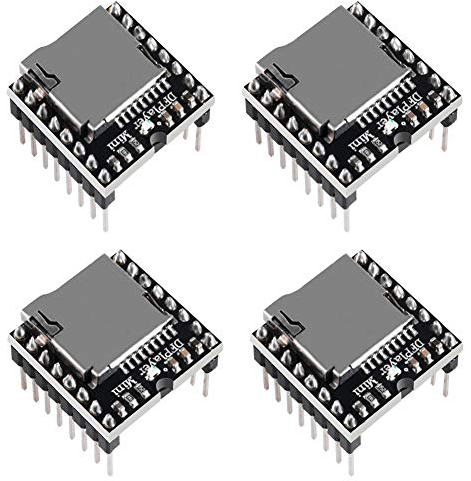 AOICRIE 4pcs Dfplayer Mini MP3 Player Module Compatible with R3 for Voice Module DIY DFPlayer Mini Voice Decode Board Support TF Card and U Disk IO/Serial Port/AD for arduino DIY Kit