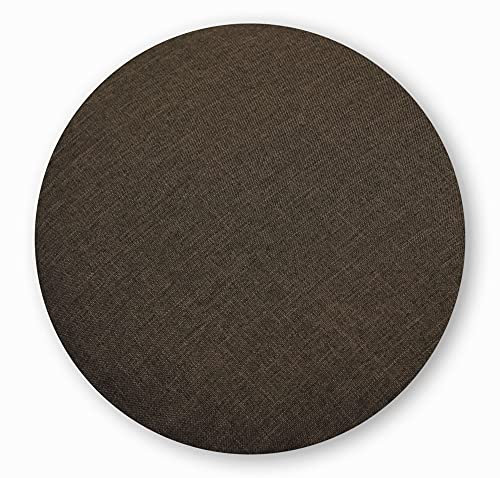 Haus und Deko Kissenbezug Leinen Optik Braun 50 cm Rund Weich Dekorativ fein strukturiert Kissenbezüge für Sofa Wohnzimmer Schlafzimmer Dekokissen mit verstecktem Reißverschluss Couchkissen