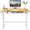FLEXISPOT Q3 Escritorio Elevable Escritorio con Tablero Entero, Standing Desk, Mesa de Elevable con Función de USB Y Táctil, Tocador con Cajón 120x60cm (Arce)