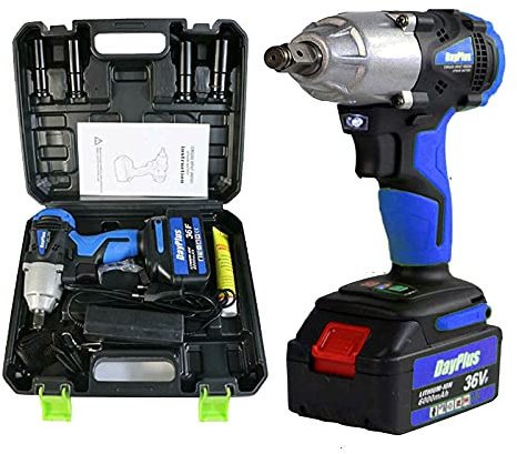 DayPlus Avvitatore ad Impulsi 18V, 420Nm Avvitatori a Massa Battente a Batteria con 1 Batteria 6.0Ah, Mandrino 13mm, Coppia Regolabile, Impulsi/min 0-4400, Avvitatore Electrico per Pneumatici