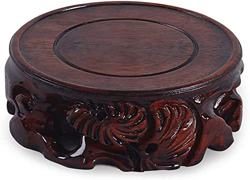 Base De Vase en Bois Base De Vase en Bois Fabriqué À La Main Oriental Vase Orient Accessoires Décor/Bol À Poissons Support D'affichage (1,9 Pouces De Hauteur) Présentoirs Chinois,14Cm,14cm