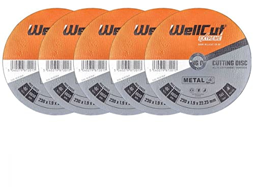 WELLCUT Metal Cutting Disc Extreme 230mm 9 For DGA900, GA9020, GA9050, GA9020S Pack of 5