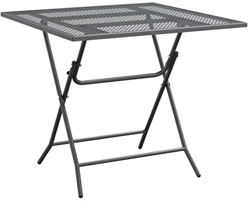 vidaXL Gartentisch Gartentisch Beistelltisch Gartenmöbel Klapptisch Bistrotisch Garten Esstisch Tisch Campingtisch Balkontisch 80x80x72 cm Streckmetall Anthrazit