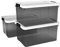 Cetomo 65L*3 Storage Boxes, Plastic Storage Box with Lids, Organizing Container with Secure Latching Buckles, Stackable, Nestable, Large Bin for Home Clothes, 65L-3Pack, Clear Black