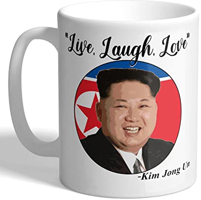 I Love Mugs - Live, Laugh, Love - Kim Jong Un - Funny Mug, Ceramic, 11fl.oz.