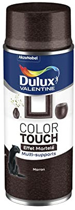 Dulux Valentine Peinture Intérieure et Extérieure Aérosol Color Touch Effet - Marron Effet Martelé - 400ml