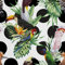 HEKO PANELS Stoff Oxford Wasserdichte Meterware Canvas-Stoff Polyester Stoff Zum Nähen Nähstoffe Dekostoffe Wasserabweisend Blickdicht Tropische Vögel 1 Meter 155 x 100 cm