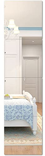 Jitejoe Wandspiegelfliesen, 30,5 x 30,5 cm, 4 Stück, Spiegelfliesen, flexibler Ganzkörperspiegel für Schlafzimmer, Wohnzimmer, Acryl-Wandspiegel, rahmenlose Wandspiegelfliesen in voller Länge (30,5 x