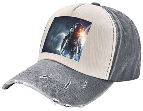Space Astronaut Baseball Cap Gewaschene Baumwolle Verstellbare Sport Outdoor Sonnenmütze Unisex Hip Hop Casual Hut, Grau, EinheitsgröÃŸe