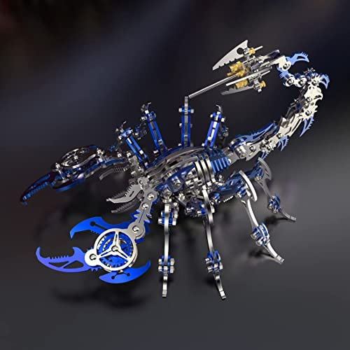 UpGLeuch 3D Scorpion Metal Puzzle, DIY Adult Scorpion Model Kit with Tool Set, Blue, Metal, Assembly & Disassembly, Intermediate, 1 Set, 1 Item, 0.1 Meter