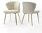 HULALA HOME 2er Set Esszimmerstühlen aus Samt, moderner Schminktischstuhl, Küchenstuhl, mit Beinen aus Metall, für Esszimmer, Beige