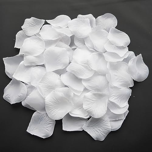 3000 Stück Künstliche Rosenblätter Weiß,Deko Rosenblätter Romantische Rosenblüten Geschenk schöne Blütenblätter für Hochzeit, Valentinstag, Geburtstag Party Dekoration, Artificial Rose Petals Flowers