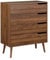 Alice's Home - Commode décor Bois de Noyer. 4 tiroirs. Pieds en pin Massif