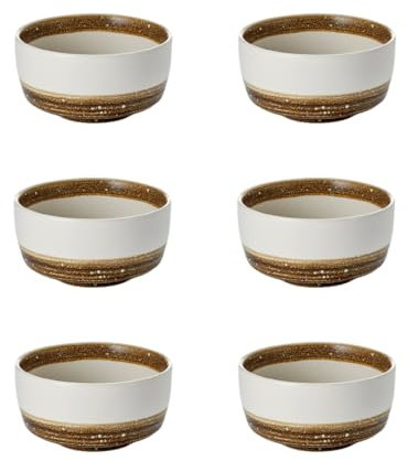 Cha Cult Teemando® Taiki - Juego de 6 cuencos de cerámica para matcha (0,4 L, 7 cm de alto, 12 cm de diámetro), diseño de taiki