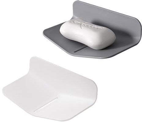 Lot de 2 porte-savon mural en forme de V pour salle de bain, cuisine - Porte-savon avec fonction de montage mural